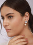 925 Sterling Silver Cubic Zirconia Circular Pearl Drop Earrings