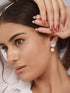 925 Sterling Silver Cubic Zirconia Circular Pearl Drop Earrings