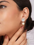 925 Sterling Silver Cubic Zirconia Circular Pearl Drop Earrings