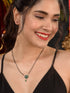 Green Silver Plated AD Studded Minimal Mangalsutra
