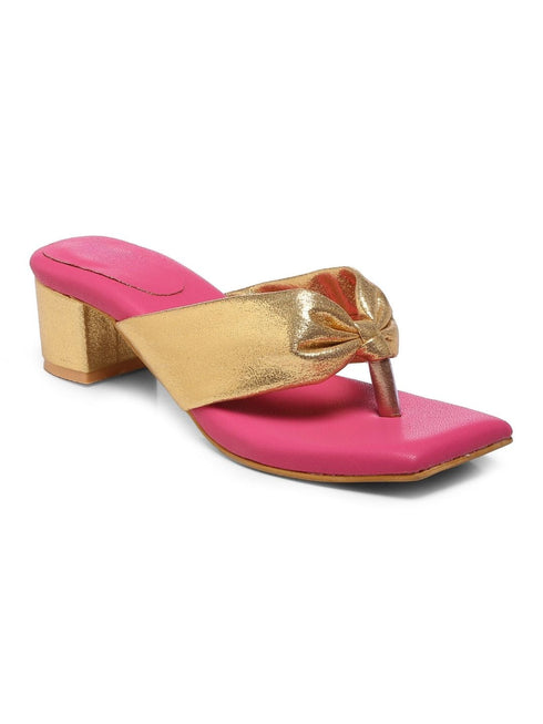 GNIST PinkGold Solid Block Heels