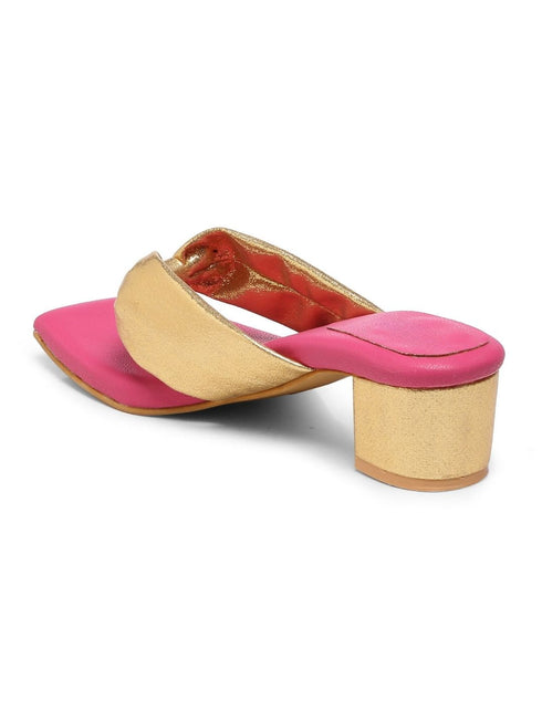GNIST PinkGold Solid Block Heels