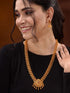 Gold Plated Floral Antique Temple Necklace Jewellery Set