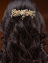 Gold Toned Green Pearl Beaded Bridal Hair pin