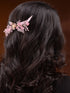 Pink Gold Plated Pearl Beaded Stocking Flowers Comb Pin
