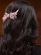 Pink Gold Plated Pearl Beaded Stocking Flowers Comb Pin