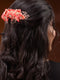 Peach Flowers Pearls & Crystal Embellished Bridal Hair Tiara