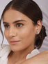925 Sterling Silver Cubic Zirconia Concentric Circular Studds Earring