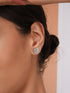 925 Sterling Silver Cubic Zirconia Concentric Circular Studds Earring