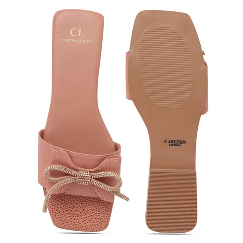 Women's Effortless Chic Bow-Detail Slides Sandal