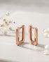 18kt Rose Gold Plated Square Mini Hoop Earring