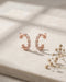 18kt Rose Gold Plated CZ Half Hoop Earring
