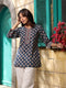 Women Navy Blue Ethnic Printed Straight Kurti