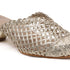 Women's Elegant Metallic Woven Mule Intricate Closed-Toe Low Heel