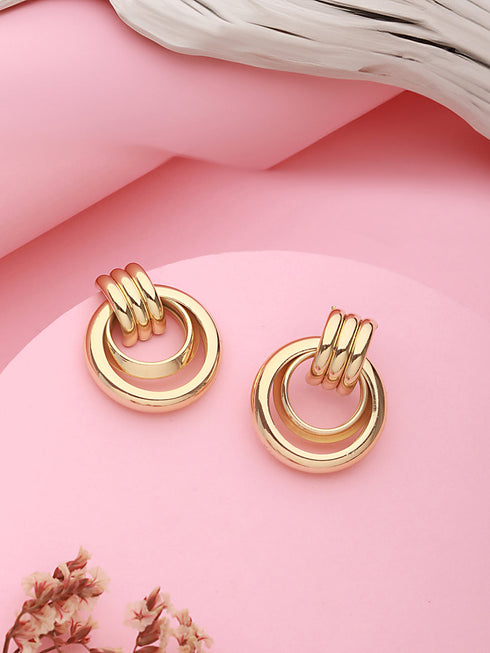 Anti-Tarnish 18k Gold Plated Concentric Hoop Earrings