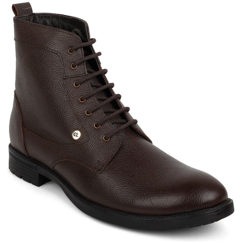 Men's Textured Lace-Up Ankle Boots
