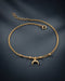 18kt Gold Plated CZ Moon Charm Layered Anklet