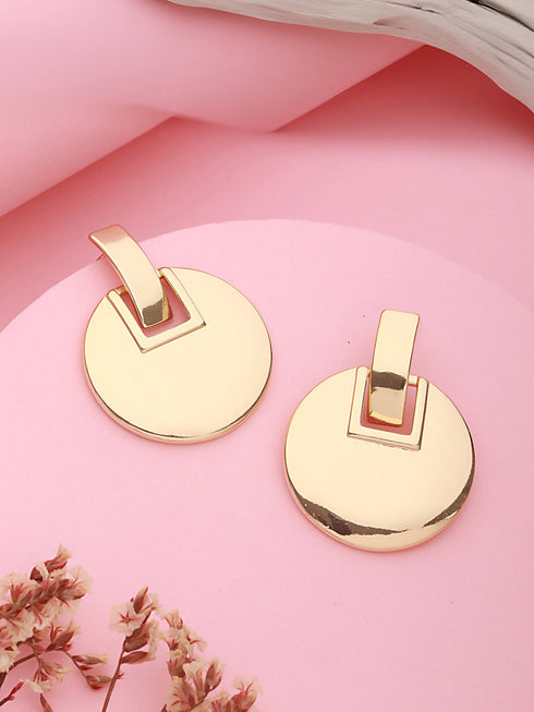 Anti-Tarnish 18k Gold Plated Bold Circular statement earrings