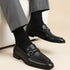 Men's Pebble Leather Dress Loafer with Contrast Band