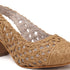 Women's Woven Textured Slingback Pump Chunky Block Heel