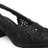 Women's Woven Textured Slingback Pump Pointed Toe Block Heel
