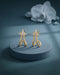 18kt Gold Plated CZ Star Half Hoop Earring