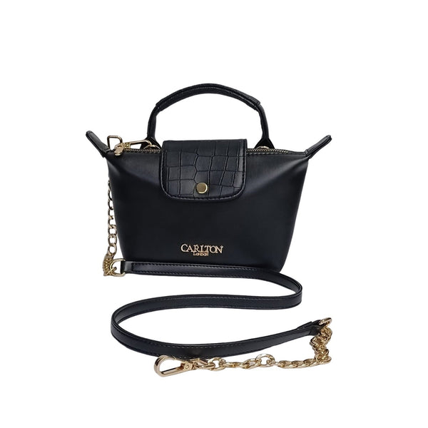 Carlton London Black Textured Sling Bag CLLP 1049 Black