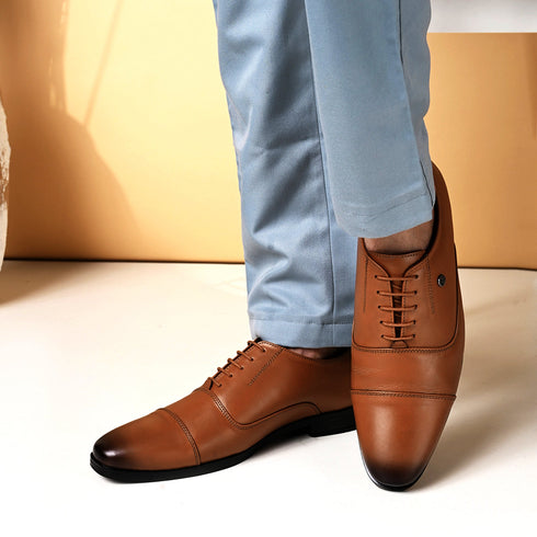 Men's Cap-Toe Lace-Up Dress Shoes