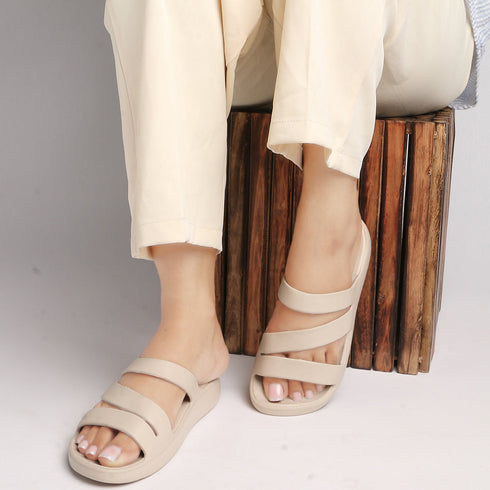 Women's Three-Strap Platform Comfort Slides
