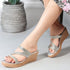 Women's Metallic Glitter Wedge Slide Sandals
