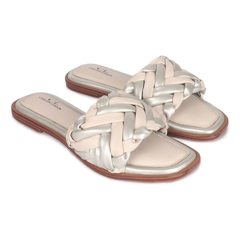 Women's Chic Braided Slip-On Flat Sandals
