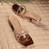 Women Embellished Block Heels Transparent Sandals