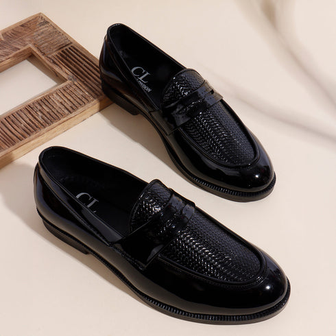 Men's Patent Textured Penny Loafer