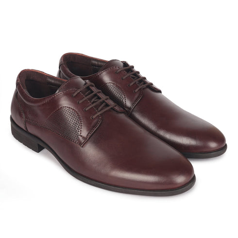 Men's Polished Cognac Leather Derby Dress Shoes