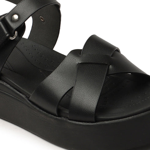 Women Comfortable Flatform Ankle Strap Sandals