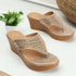 Women's Embellished Open Toe Wedge Heels Sandal