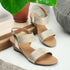Women's Gold Elasticated Wedge Sandals