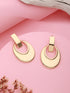 Anti-Tarnish Gold Toned Bold Statement Elliptical Earrings