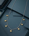 18kt Gold & Rhodium Plated Dual Tone Dangling Star Charm Necklace