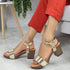 Women's Textured Block Heels Sandals