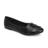 Women's Black Textured Slip-On Ballerinas