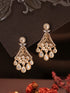 Gold Plated Kundan Polki Studded Designer Chandbali statement Earrings