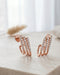 18kt Rose Gold Plated CZ Studded Half Hoop Earring