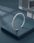 Rhodium Plated Twisted Cuff Bangle