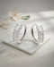 Rhodium Plated Studded Hoop Earring with Baguette CZ