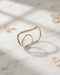 18kt Gold and Rhodium Plated Double Finger Ring