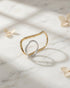 18kt Gold and Rhodium Plated Double Finger Ring