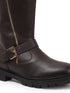 Women's Tall Zipper Accent Riding Boot Buckled Knee-High Fashion Footwear