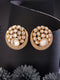 Gold Plated Uncut Polki Mossanite Kundan Studded Bridal Designer Circular Studds Earrings