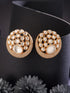 Gold Plated Uncut Polki Mossanite Kundan Studded Bridal Designer Circular Studds Earrings